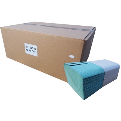 Papierhandtücher GRÜN Recycling V-Falz, 1-lagig Maß: 25 x 23 cm (gefalten 11,5 cm)  5.000 Stück / Karton