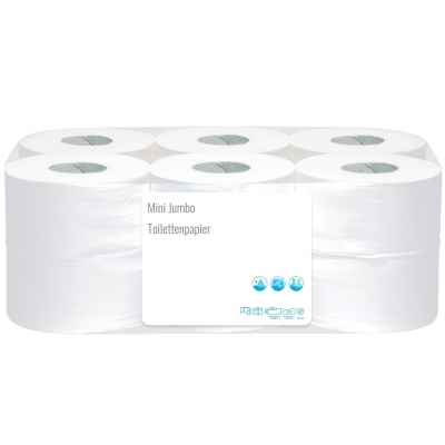 12 Rollen Mini Jumbo Premium Toilettenpapier 2-lagig 170m