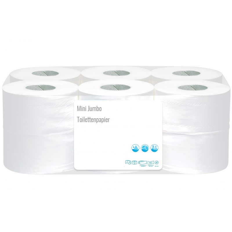 Palette Jumbo Toilettenpapier 2 lagig ca 60% Weiße ca 28cm x 360m 