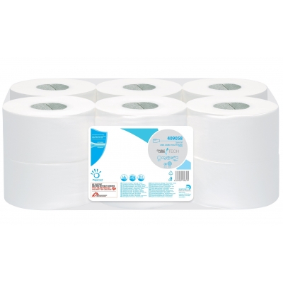 Mini Jumbo Toilettenpapier Zellstoff 1-lagig, DOUBLE LAYER, 300m / Rolle Papernet 409058  12 Rollen / VE