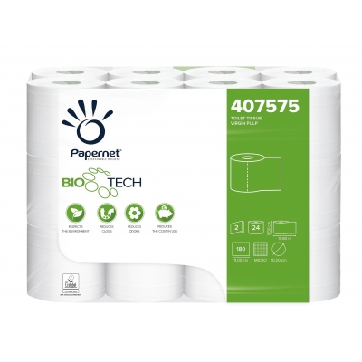 Camping Toilettenpapier BIO TECH 2-lagig / 180 Blatt / selbstauflösend Papernet 407575  24 Rollen / Einzelpack