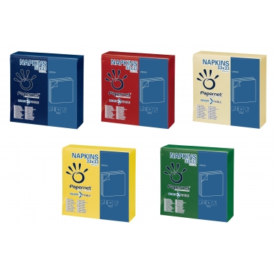 Farbige Papierservietten 33 x 33 cm 2-lagig, 1/4 Falz, Zellstoff 42 Pack x 50 Stück 2100 Stück / Karton