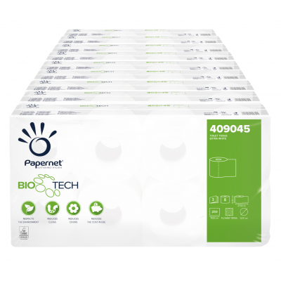 Camping Toilettenpapier BIO TECH 3-lagig / 250 Blatt / selbstauflösend Papernet 409045  72 Rollen / VE