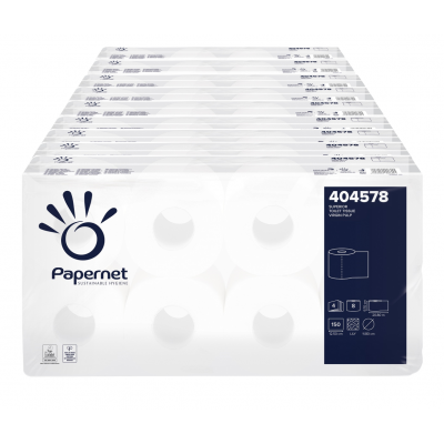 Toilettenpapier Zellstoff 4-lagig / 150 Blatt Papernet 404578  72 Rollen / VE