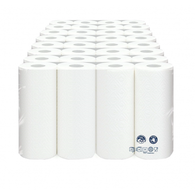 32 Rollen Küchenrolle 51 Blatt/Rolle 3-lagig Zellstoff