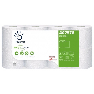 8 Rollen Camping Toilettenpapier, 2-lagig, 250 Blatt/Rolle, BIO TECH selbstauflösend