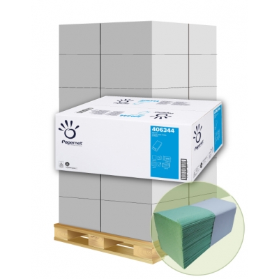 Papierhandtücher Papernet 406344 V-Falz, 2-lagig, GRÜN Maß: 24,5 x 23 cm (gef. 11,5 cm) 1 Palette / 32 Kartons
