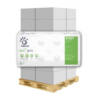 Camping Toilettenpapier BIO TECH 3-lagig, 250 Blatt, Zellstoff Papernet 411221 8 Rollen / VE 1 Palette / 162 VE