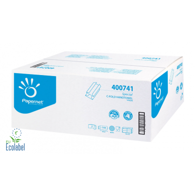 Papierhandtücher Zellstoff C-Falz, 2-lagig Maß: 24 x 32 cm (gefalten 9,2 cm) 2.880 Stück / Karton