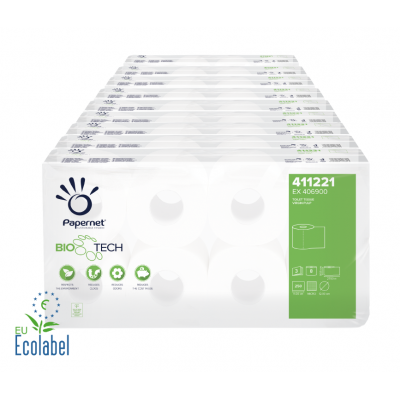 Camping Toilettenpapier BIO TECH 3-lagig / 250 Blatt / selbstauflösend Papernet 411221 72 Rollen / VE